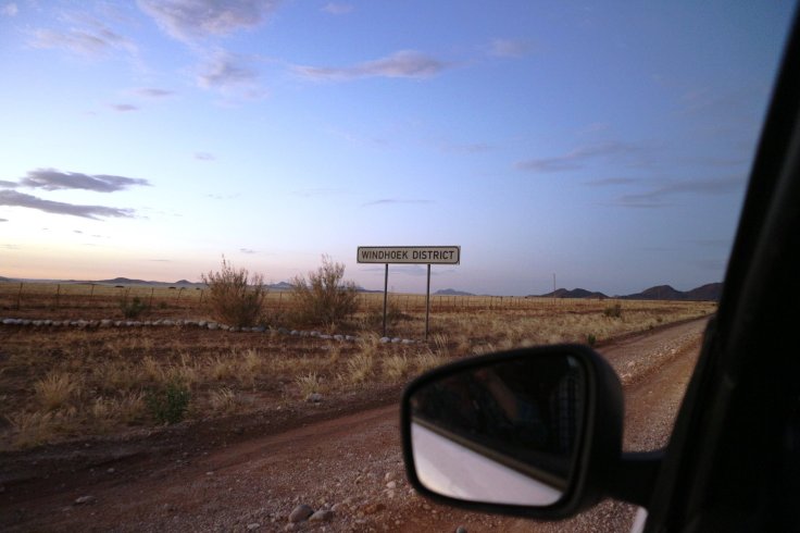  A road sign in the fading light is a gift in the desert. 